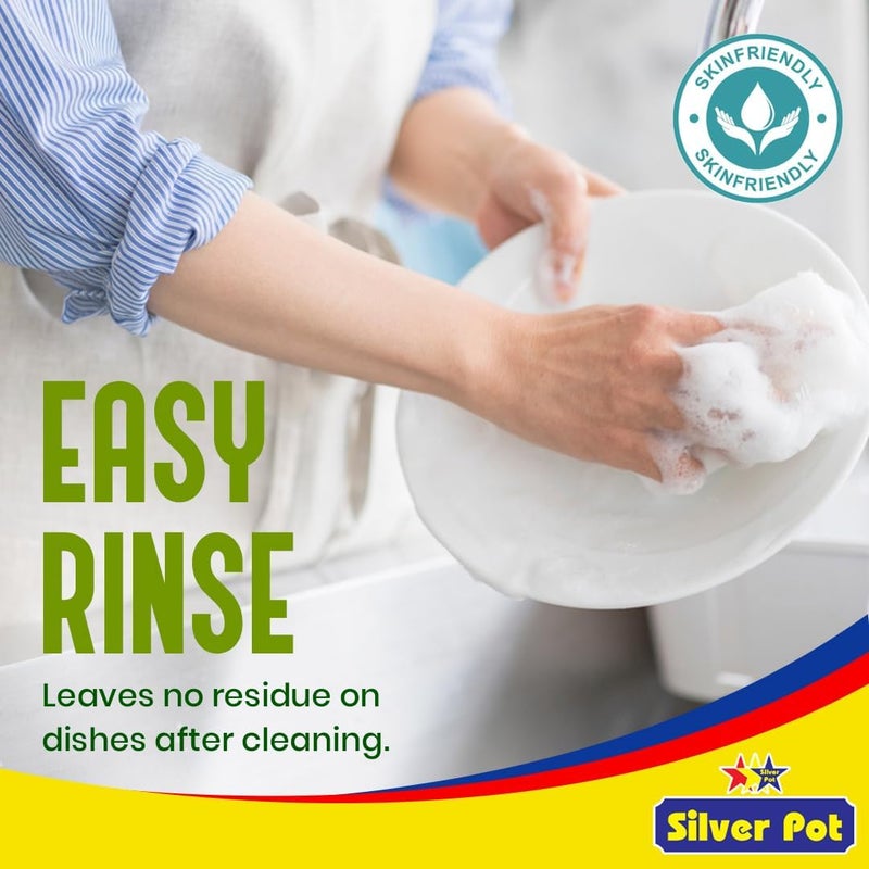 Silver Pot عبوة مزدوجة من سائل غسيل الصحون بالتفاح الأخضر من سيلفر بوت - Image 2